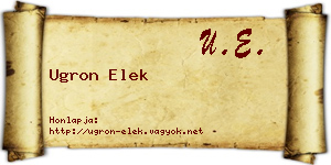 Ugron Elek névjegykártya